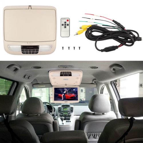 12inch flip down tft lcd monitor car roof mount monitors beige with led light us