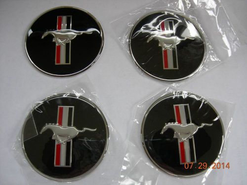 Ford mustang wheel rim center cap emblems set 4 aluminum stickers decal 2 3/16&#034;