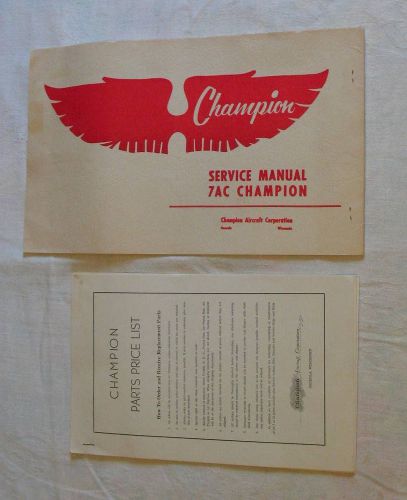 Purchase Original Vintage Aeronca Champion Parts List in Dallas, Texas, States