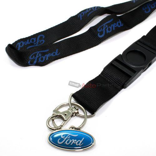 Ford oval logo black lanyard and key chain ring holder for around neck
