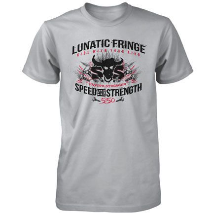 Speed and strength lunatic fringe adult tee/t-shirt, silver