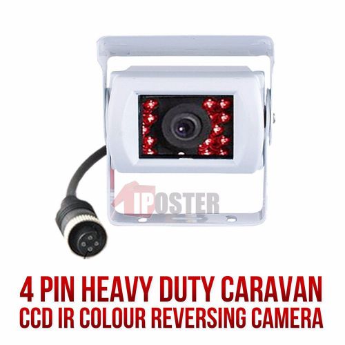 White 4pin reversing ccd camera night vision waterproof 12-24v for truck bus van
