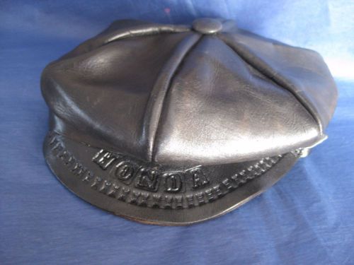Vintage honda motorcycle genuine leather cap hat - hard to find