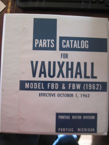 1962 vauxhall victor super service parts catalog
