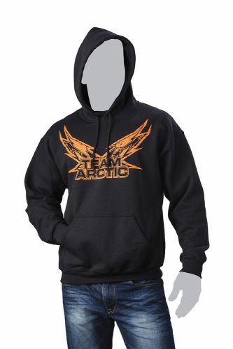Arctic cat men&#039;s team arctic flag sweatshirt hoodie - black / orange 5269-65*