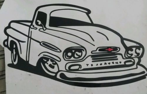 58 59 chevy apache c10 truck pickup decal window sticker cool toolbox man cave