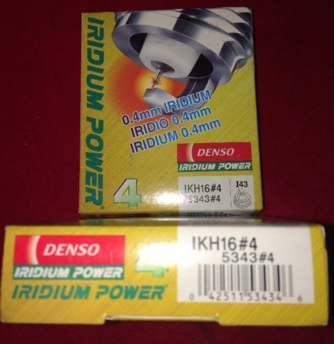 New 2pk box of 4 denso 5343 #4 iridium power spark plugs - ikh16#4  i43  ---p9