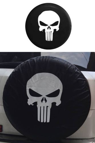 New skull spare wheel tire tyre case cover protector 28&#034; 29&#034; for jeep wrangler