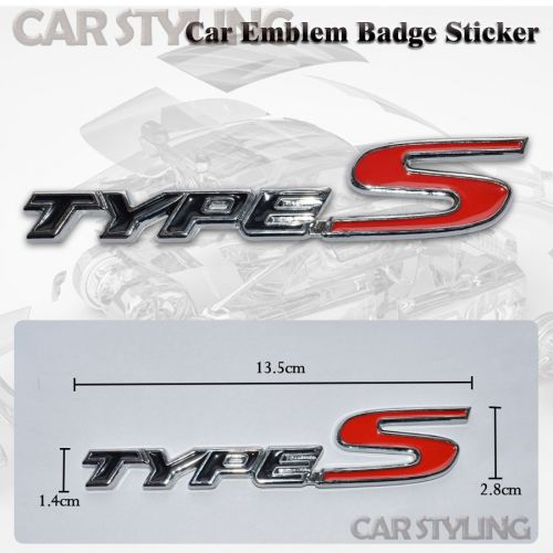 Type s 3d metal logo car sticker badge emblem decal car styling