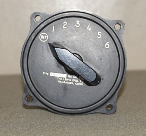 Vintage lewis eng co type 10s6 six position aircraft flight selector switch