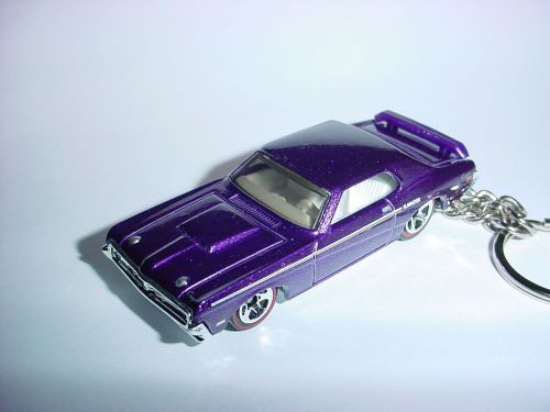 New 3d purple 1969 mercury cougar eliminator custom keychain keyring key 69&#039;