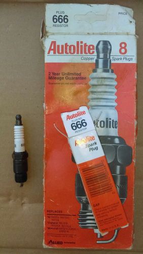 Eight (8) spark plug-copper resistor autolite 666 new old stock