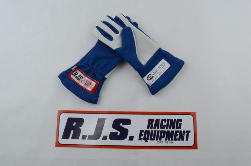 Rjs racing equipment sfi 3.3/1 1 layer nomex racing gloves blue small 20213-s-3