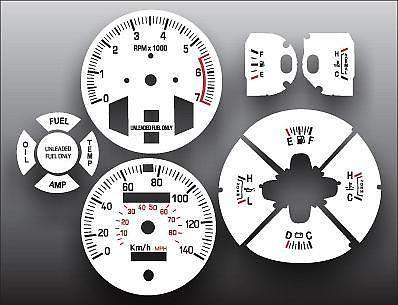 1983-1988 ford bronco ii metric kmh instrument cluster white face gauges