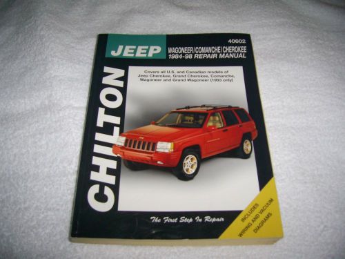 Chilton jeep/wagoneer/cherokee/comanche repair manual