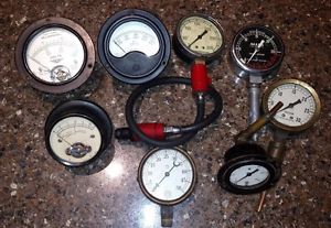 8 vintage gauges