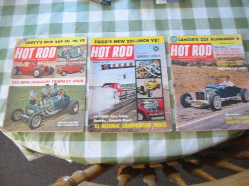 Vintage 1960&#039;s hot rod magazines drags-customs-fords-chevy-409 junk drawer lot -