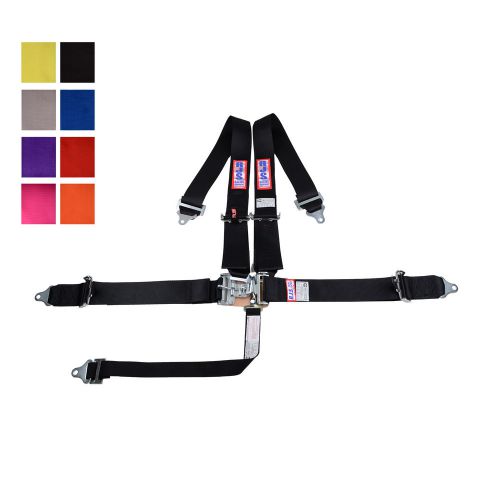 Rjs racing sfi 16.1 5pt latch &amp; link pull up lap belt harness any color