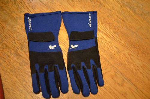 Impact racing g4 xl nomex fire resistant blue and black racing gloves