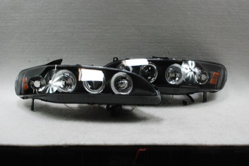 Black 98-02 honda accord 2/4dr ex dx lx se dual ccfl halo projector headlights
