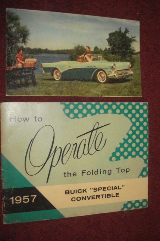 1957 buick special owner's manual convertible top booklet + bonus / nice orig