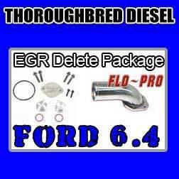Ford 6.4l egr and cooler delete stainless intake elbow dirty diesel package ec64
