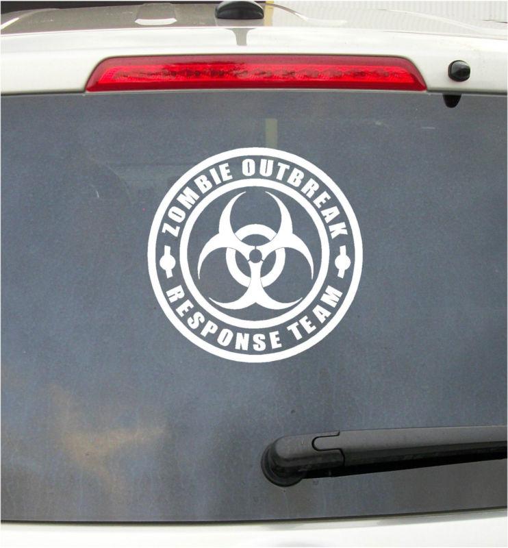 10in zombie outbreak response team white vinyl decal sticker wall art car window