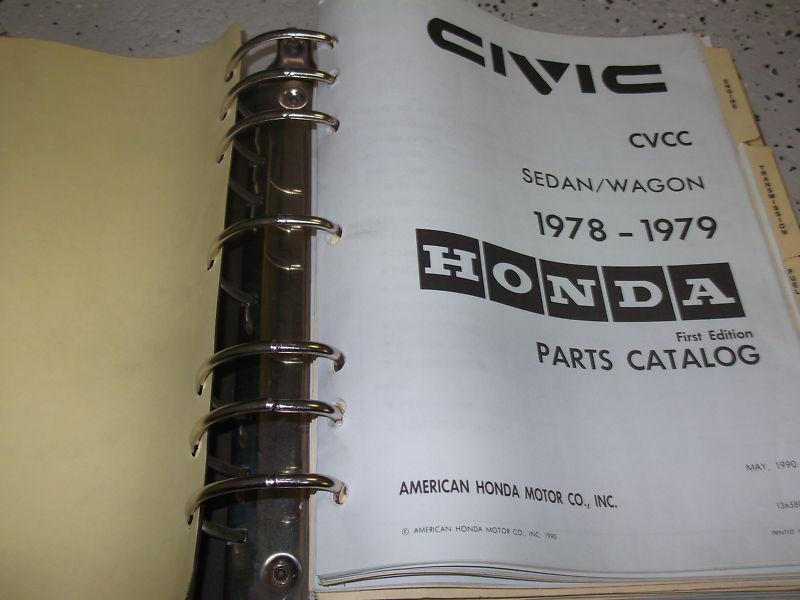 1978 1979 honda cvcc sedan wagon parts catalog service shop repair manual 