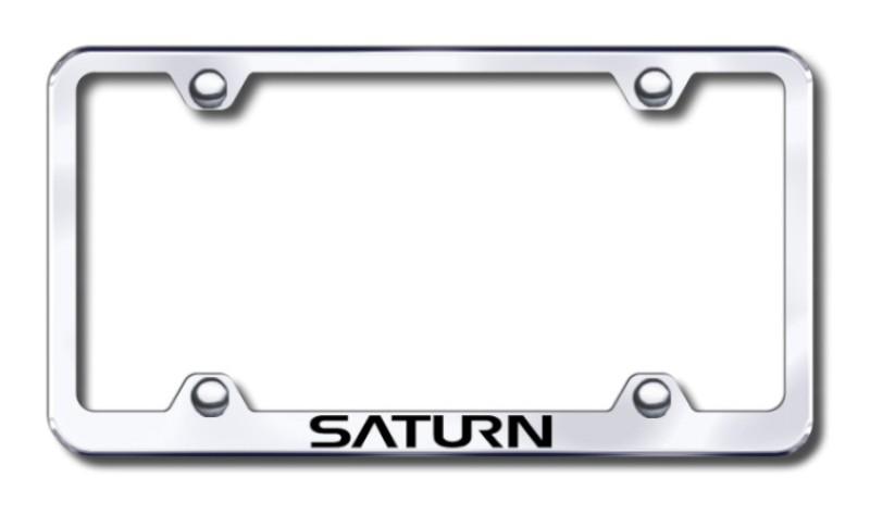 Gm saturn wide body  engraved chrome license plate frame made in usa genuine