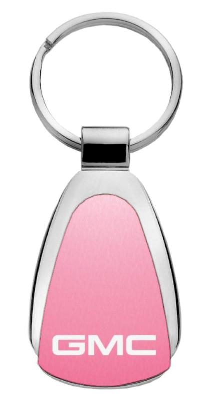 Gm gmc pink teardrop keychain / key fob engraved in usa genuine