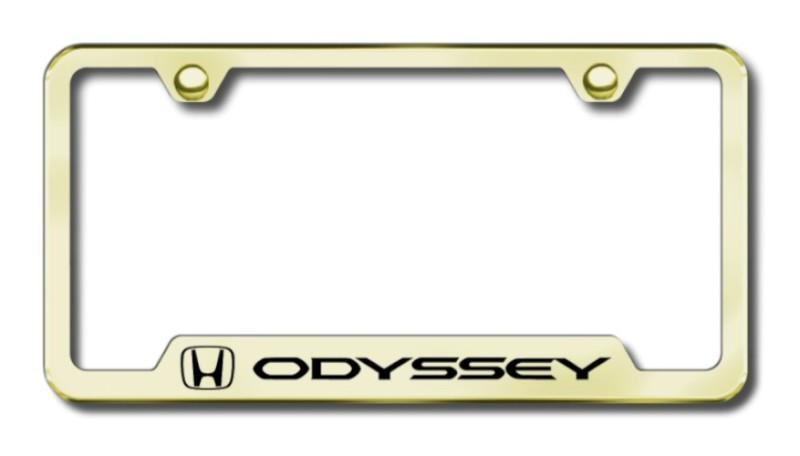 Honda odyssey  engraved gold cut-out license plate frame made in usa genuine