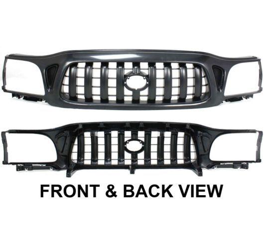 01-04 toyota tacoma pickup truck black front replacement grille new
