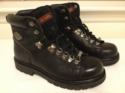 Harley davidson black leather motorcycle boots- 8 1/2 **nice**