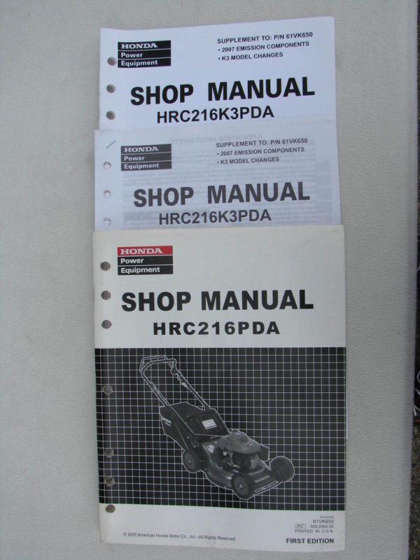 Honda shop service manual hrc216pda hrc216 pda k3 pda