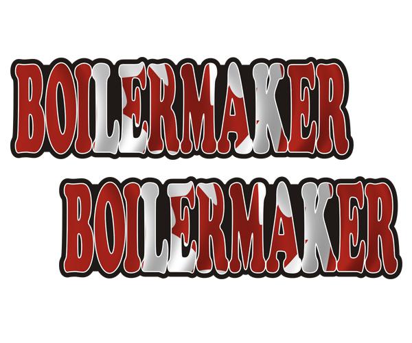 Boilermaker decal set 6"x1.8" canadian flag canada hard hat sticker u5ab