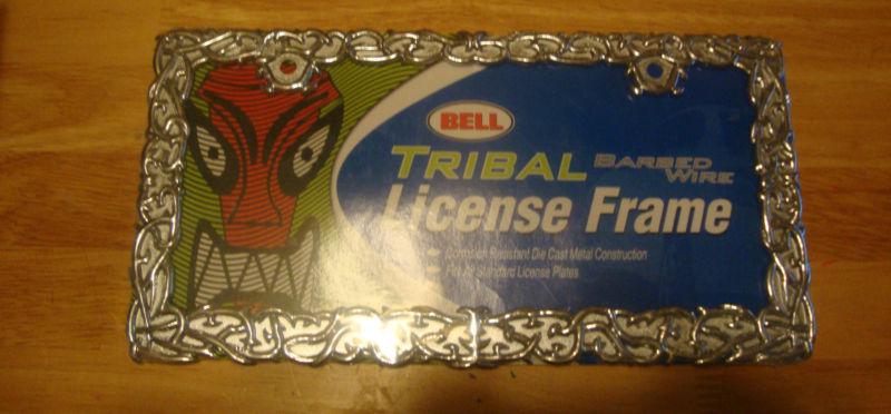 Bell tribal barbed wire license frame nip