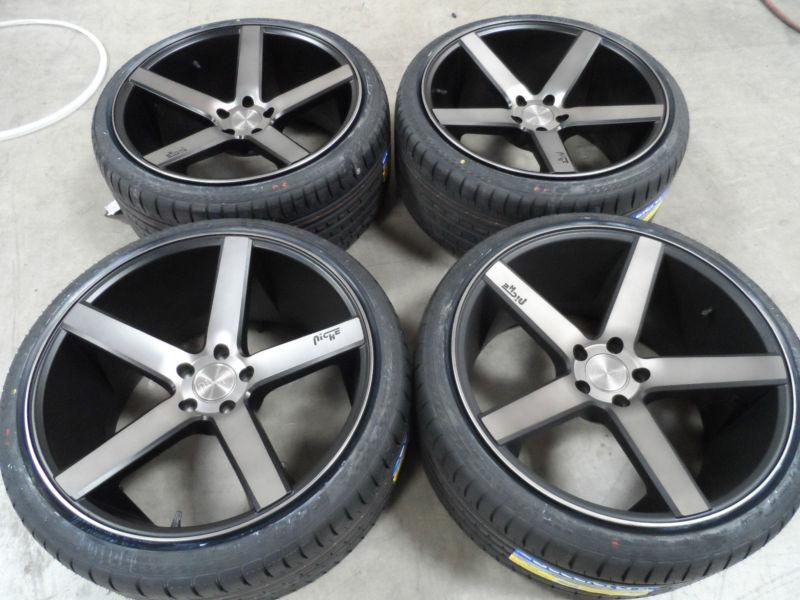 20"x10.5 niche milan concave black/ ddt cv3 wheels/tires 5x112 a5 a6 a7 s5 rims