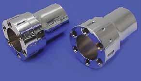 Chrome six gun exhaust pipe end set harley davidson, custom, metric 30-0576