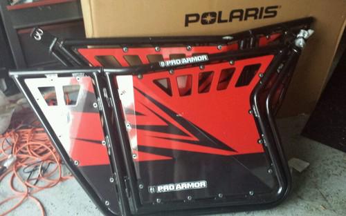 New polaris rzr door kit 800 900 xp pro armor black finish cut outs 