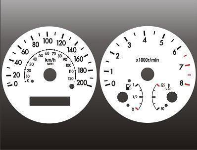 2004-2008 chevrolet aveo kmh metric instrument cluster white face gauges 04-08