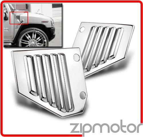 2003-2009 hummer h2 side vent covers chrome front hood intake bezel sut suv pair