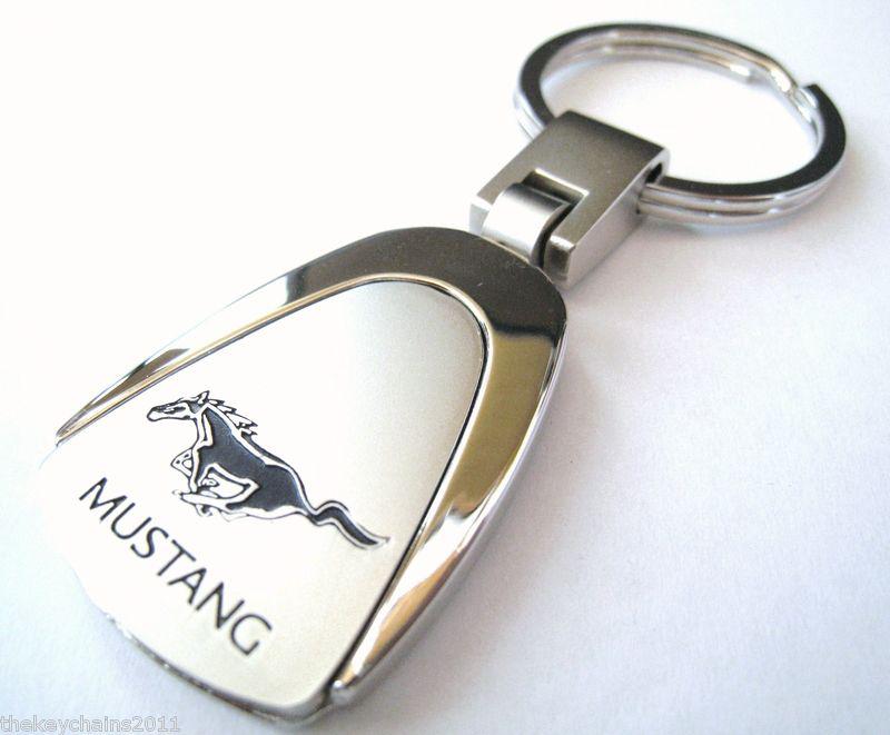 Mustang key chain ring fob ford mustang pony v8 shelby chrome