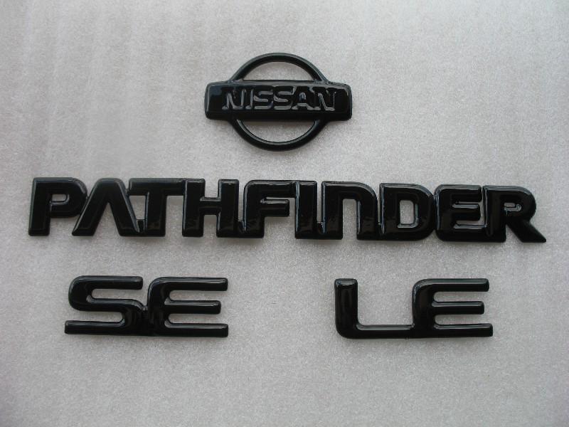 96-99 nissan pathfinder se le black blackout blacked out emblem logo badge sign 