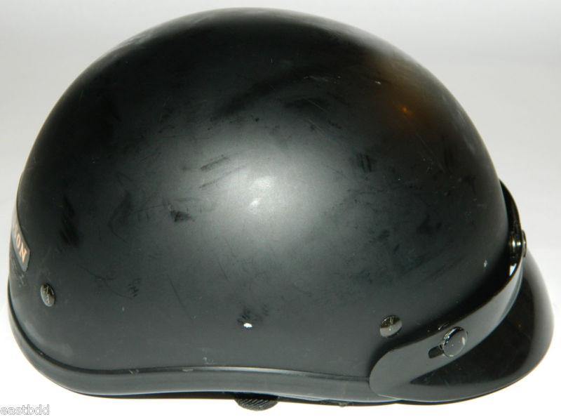 Black motorcycle half helmet size s large dot tong ho hsing industrial co t-69
