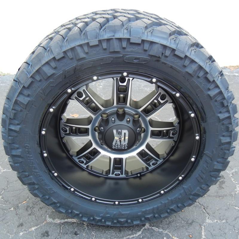 20" xd riot wheels 33" nitto trail grappler tires silverado sierra ram 2500 3500