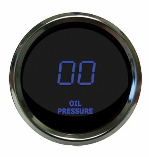 Digital oil pressure gauge blue / chrome bezel intellitronix ms9114-b usa made