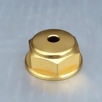 Aluminium honda top yoke nut 10 ( drilled) gold by probolt