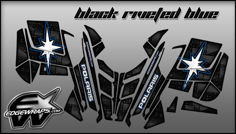 Polaris pro-rmk rush custom graphics kit -  black riveted blue