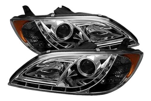 Spyder m304drlc chrome clear projector headlights head light w leds drl