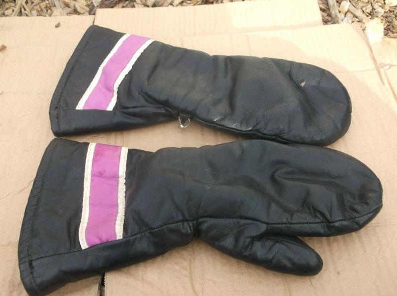 Vintage kebek arctic cat mittens chopper gloves purple white black snowmobile